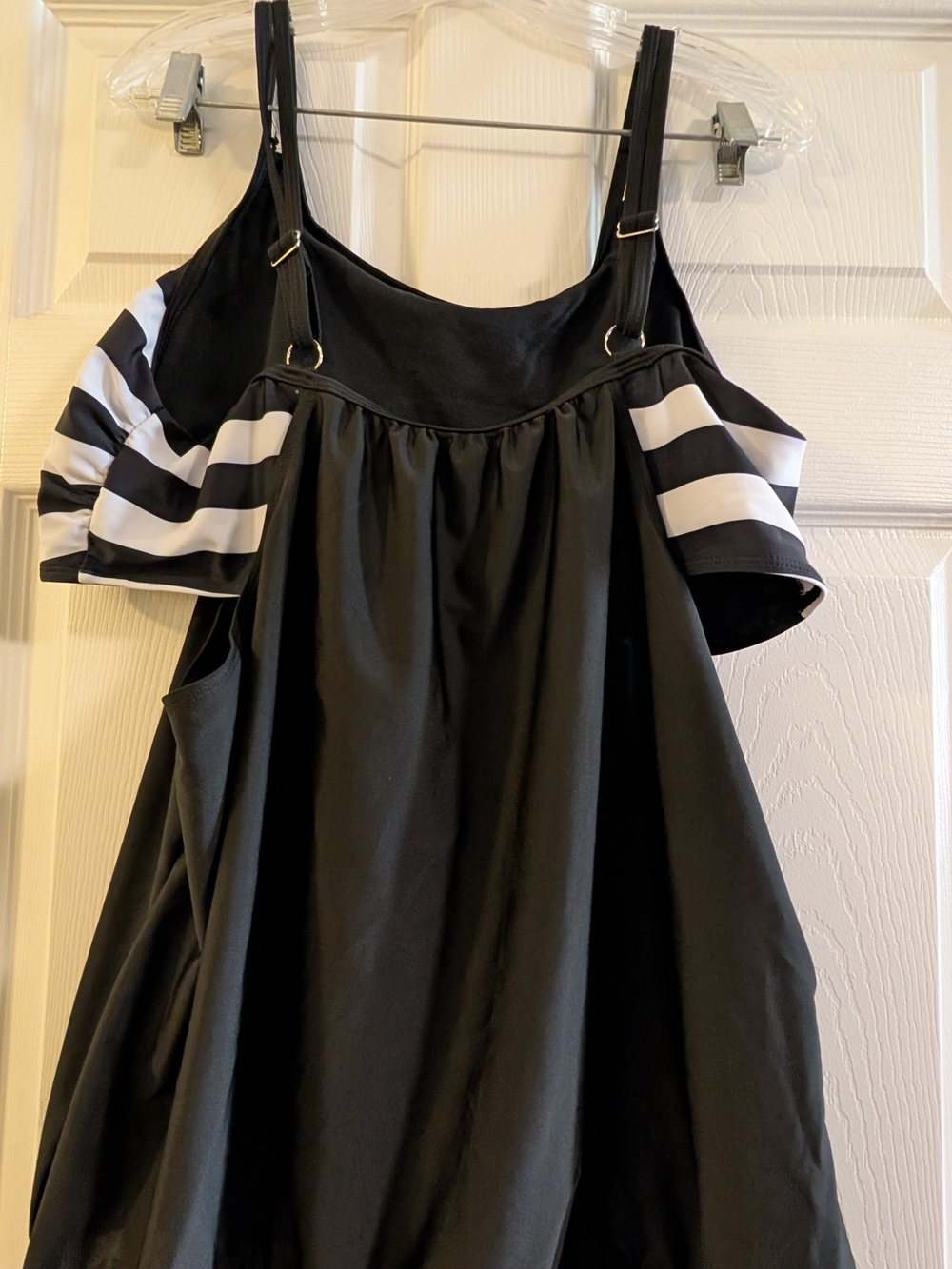 Hanna Nikole Black Striped Tankini Swim Shorts Set 20W - Picture 2 of 15
